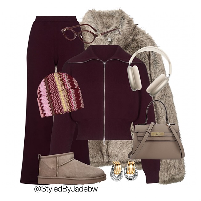 Cool girl coffee & winter walk fit